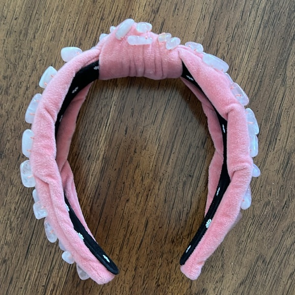 LeLe Sadoughi Healing Stone Headband OS Rose Quartz - Picture 2 of 8